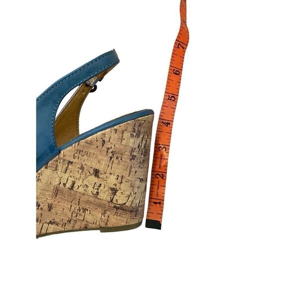 Blue Apt 9 Open Toe Wedges High Heels Beach Coastal Vacation Party - Picture 10 of 11